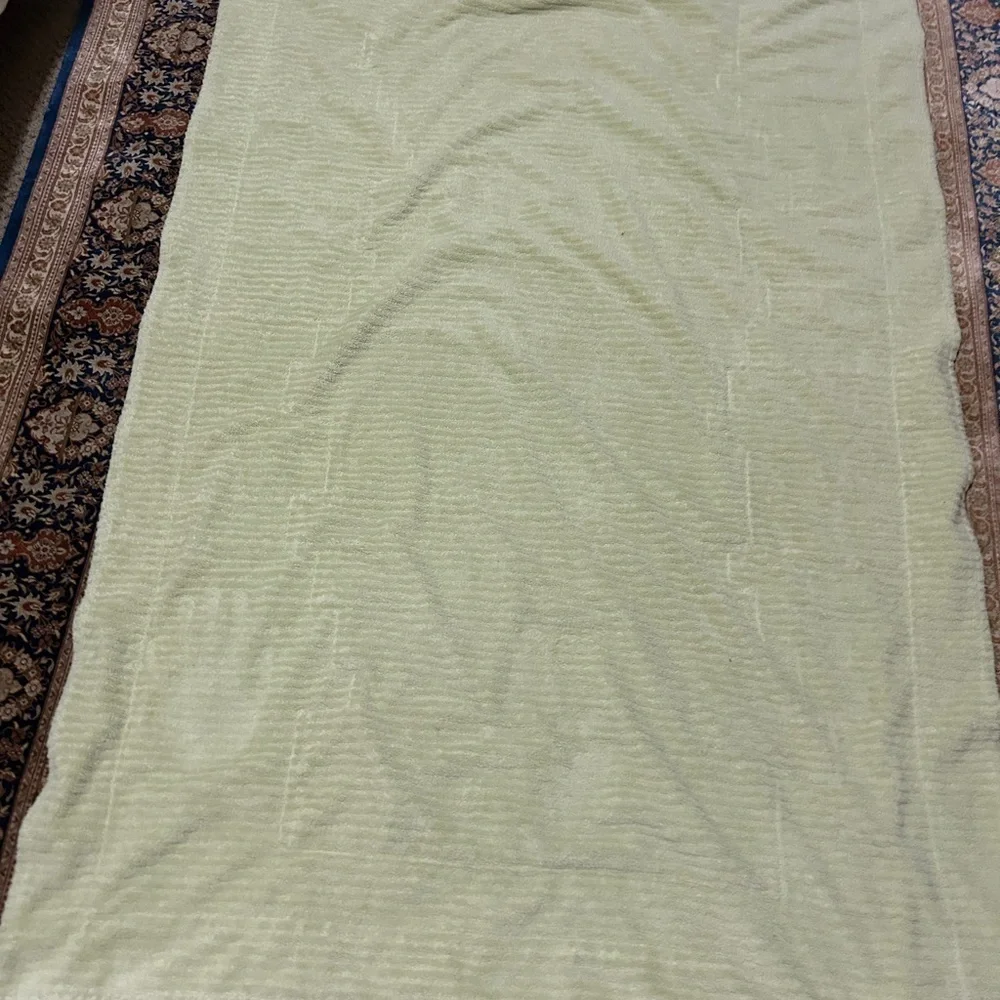 GUC Modern handmade quilt in corals, pinks and greens. Nursery. Needs TLC repair